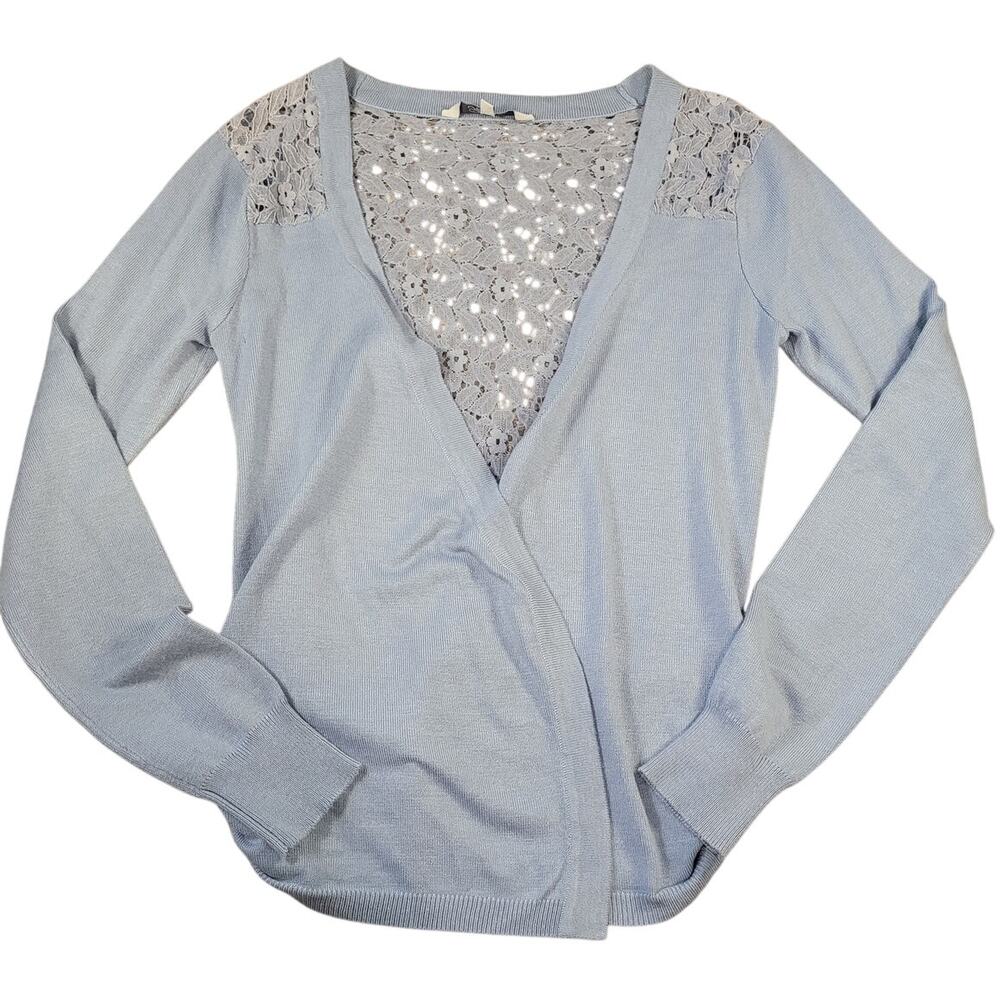 Blue Lace Relaxed Cardigan S Fairycore Balletcore Y2K Academia Campus School